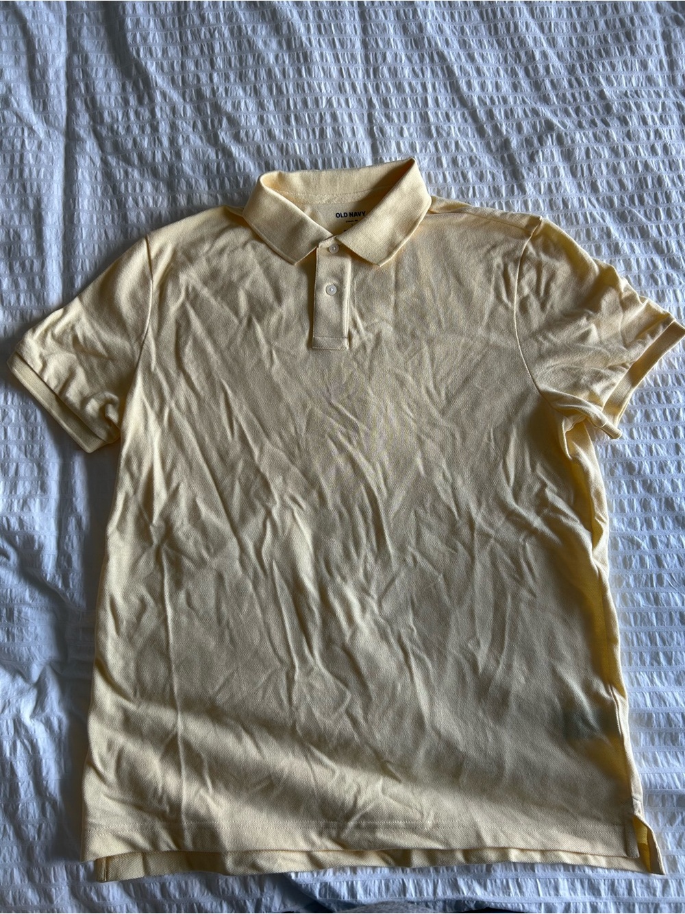 Old Navy Men's Pale Yellow Polo Shirt
